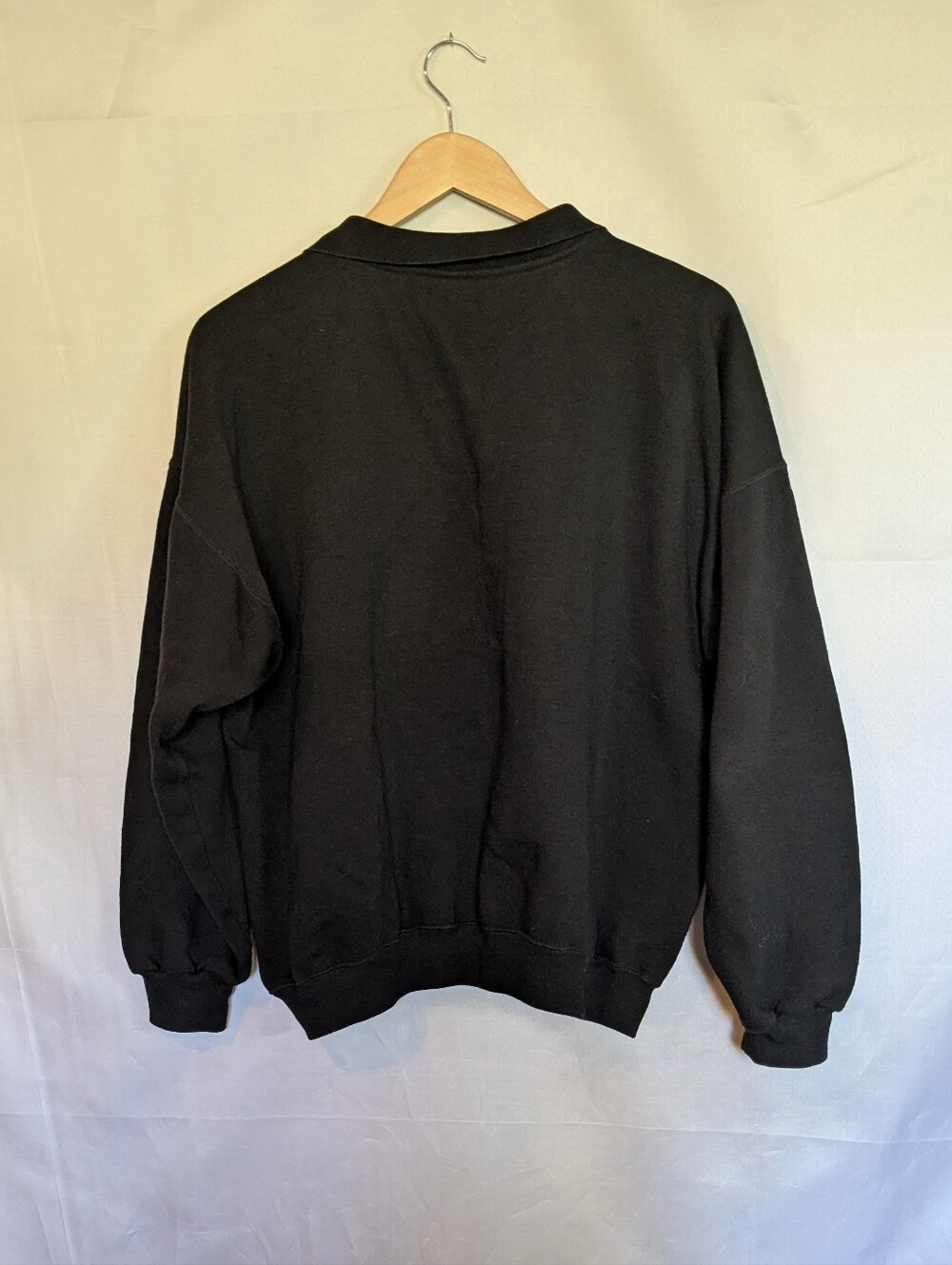 Vintage 90s Joan Miro Artist Abstract Art Graphic Collared Sweatshirt Black L XL - Picture 5 of 5